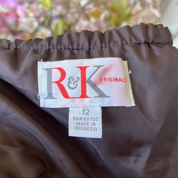 â˘R & K Originals⢠Abstract Floral Belted Halter Dress - Size 12 - Picture 2 of 12